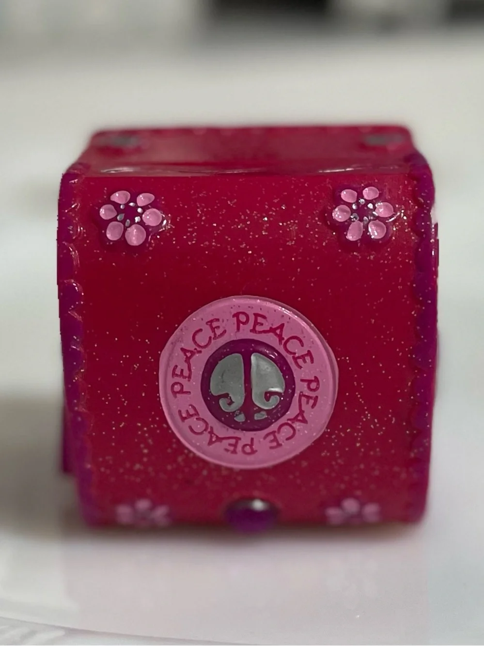 Vintage 2000 Claire’s PinkTreasure Chest Trinket Box Peace Tranquility Y2K
